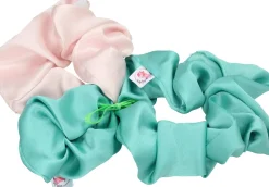 Elastici in Raso di Seta Verde-Rosa, Medium