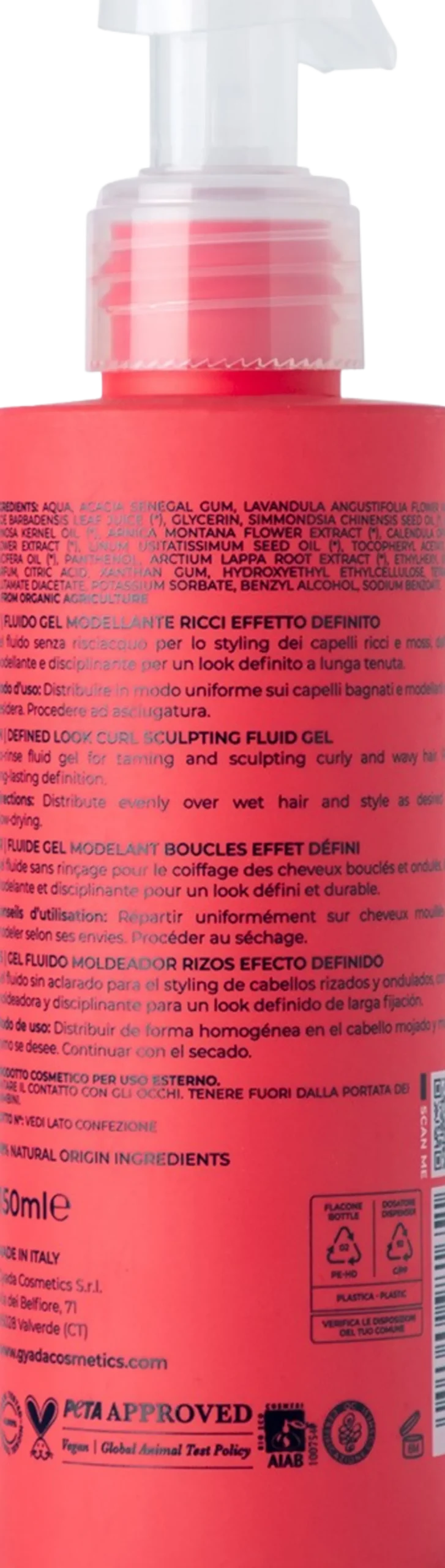 Fluido Gel Modellante Ricci Effetto Definito, 150 ml