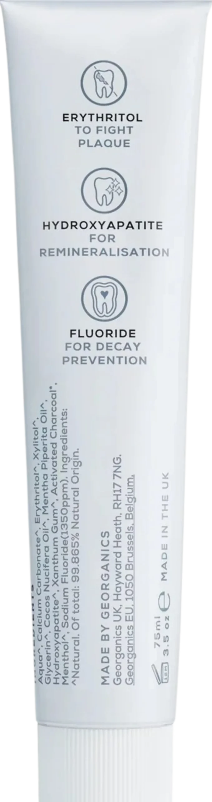 Fluoride Toothpaste Activated Charcoal & Hydroxyapatite, 75 ml