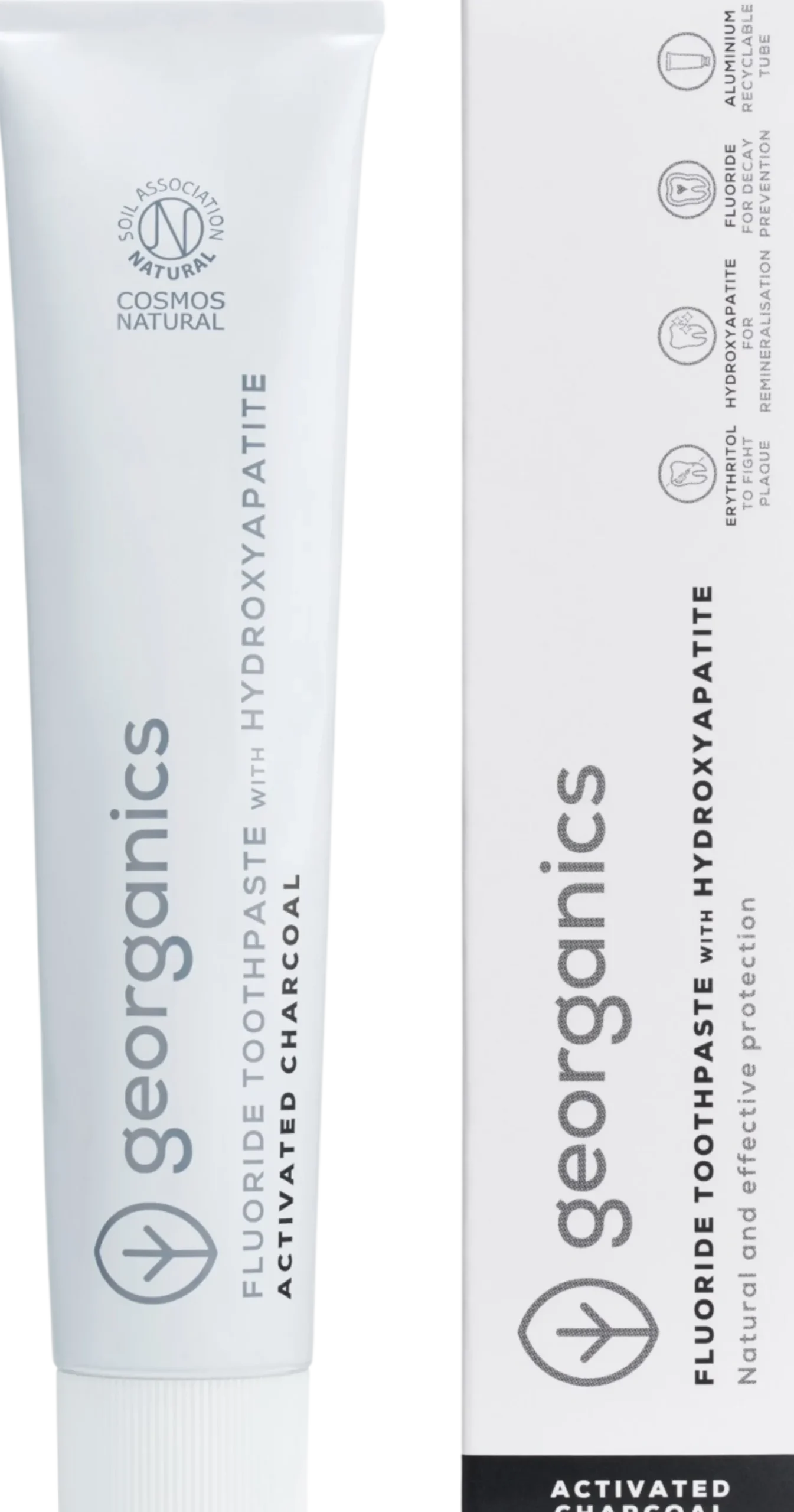 Fluoride Toothpaste Activated Charcoal & Hydroxyapatite, 75 ml