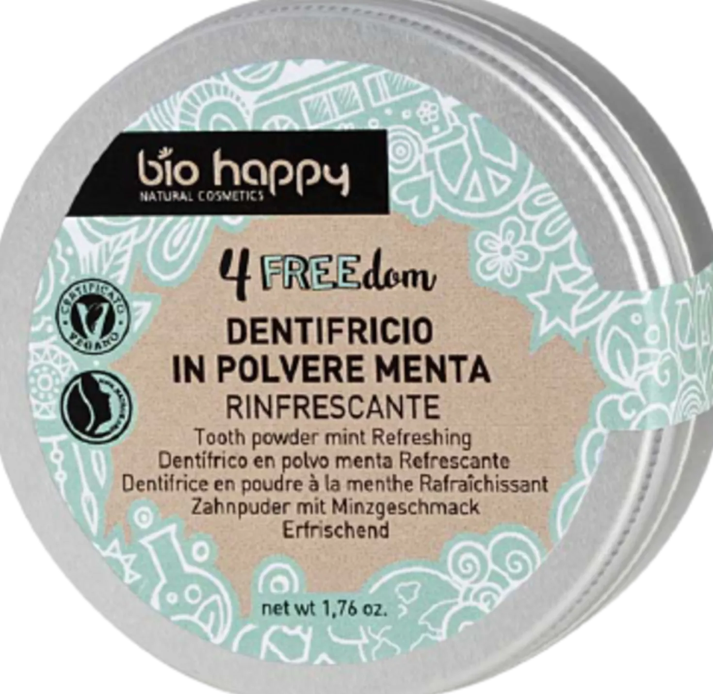 4FREEdom Dentifricio in Polvere Rinfrescante alla Menta, 45 g