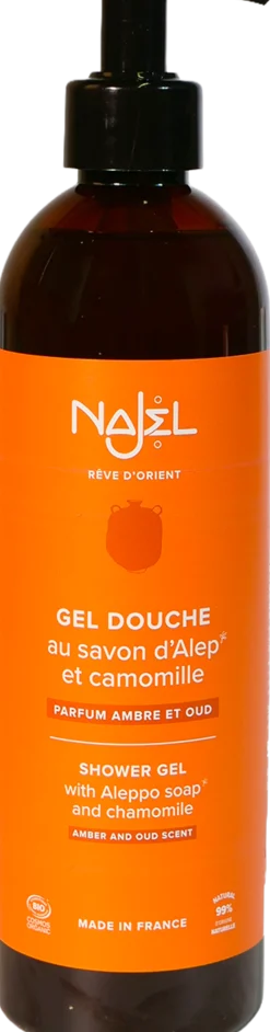 Gel Doccia al Sapone di Aleppo, all'Ambra e all'Oud, 500 ml