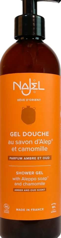 Gel Doccia al Sapone di Aleppo, all'Ambra e all'Oud, 500 ml