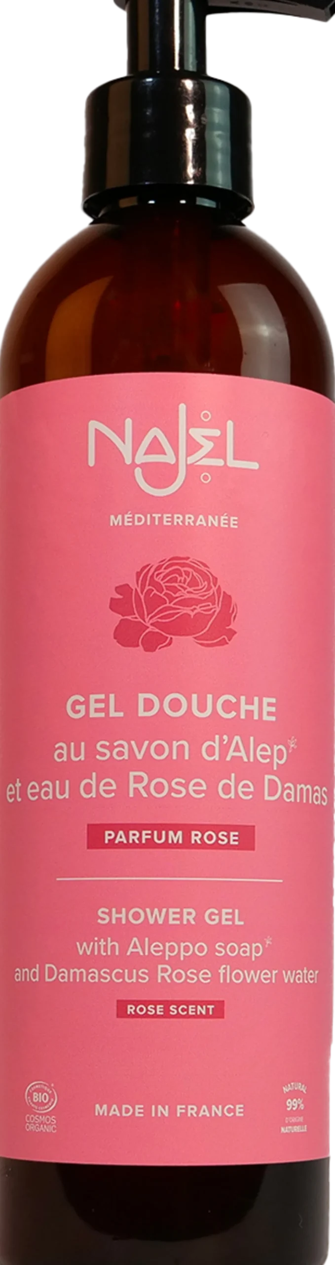 Gel doccia al Sapone di Aleppo alla Rosa, 500 ml