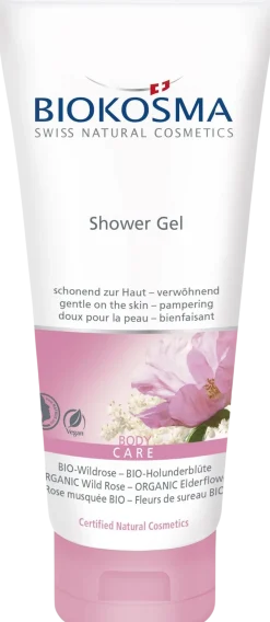 Gel Doccia Avvolgente Rosa Bio e Fiori di Sambuco Bio, 200 ml