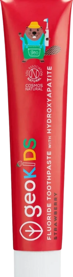geoKIDS Fluoride Toothpaste Strawberry & Hydroxyapatite, 75 ml