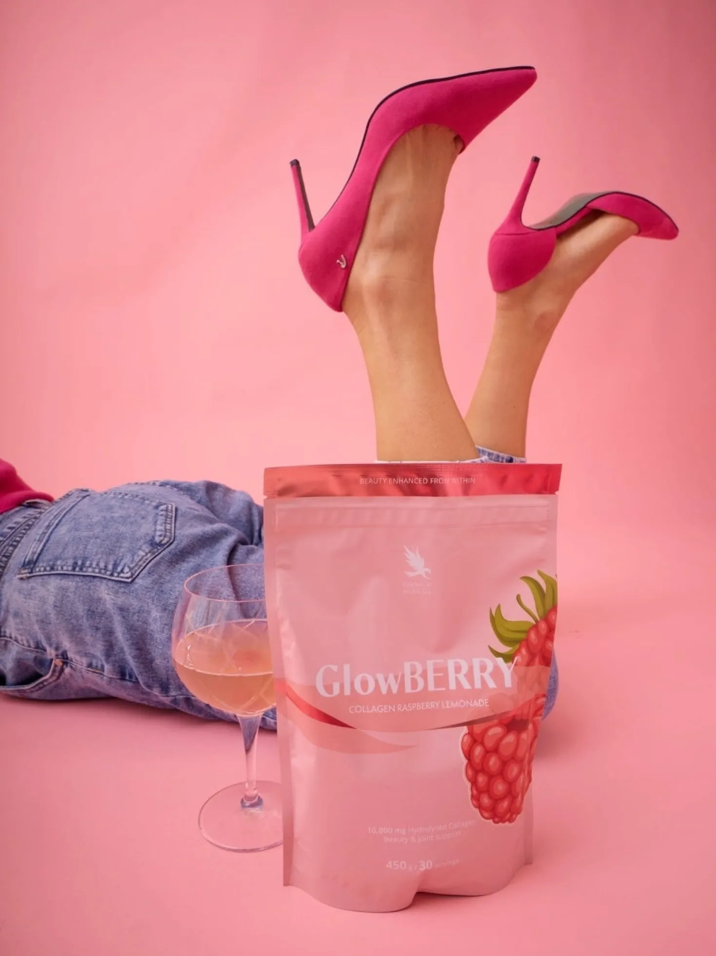 GlowBERRY Collagen Raspberry Lemonade, 450 g
