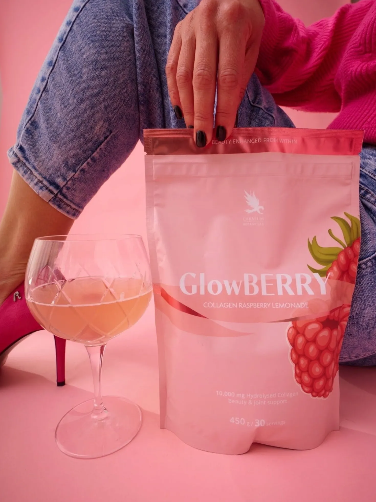 GlowBERRY Collagen Raspberry Lemonade, 450 g