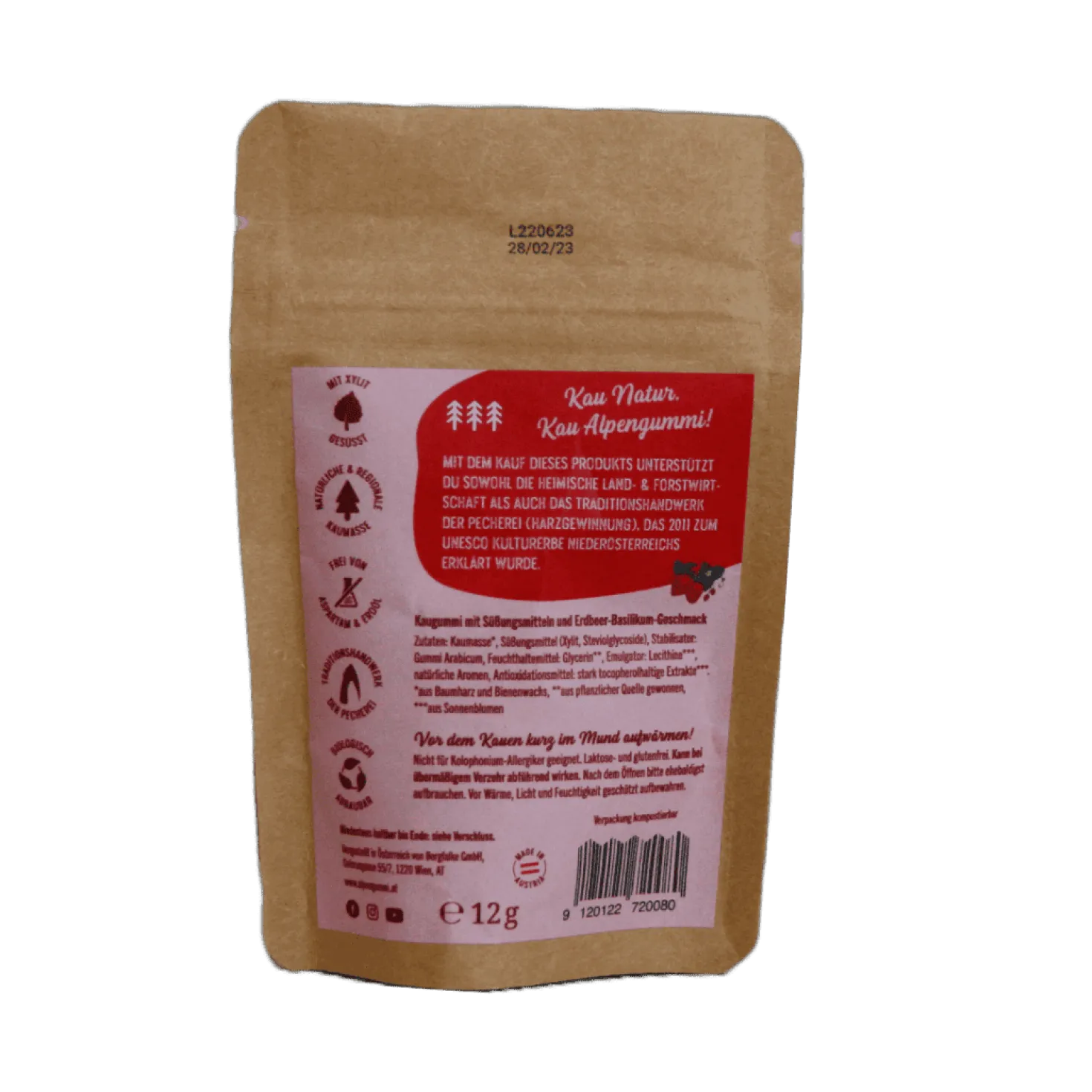 Gomme da Masticare - Fragola e Basilico, 12 g