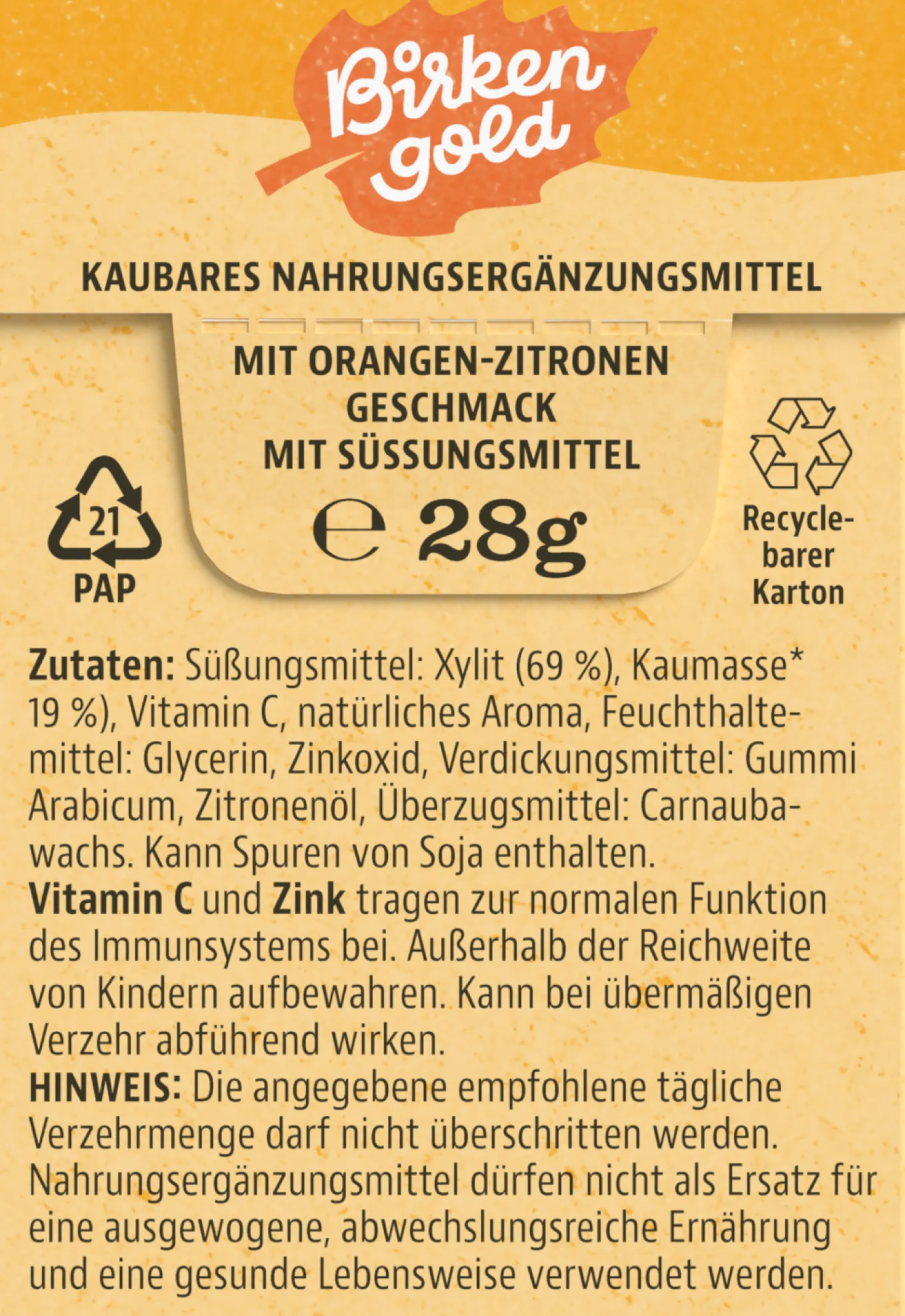 Gomme da Masticare - Vitamina C + Zinco, 28 g
