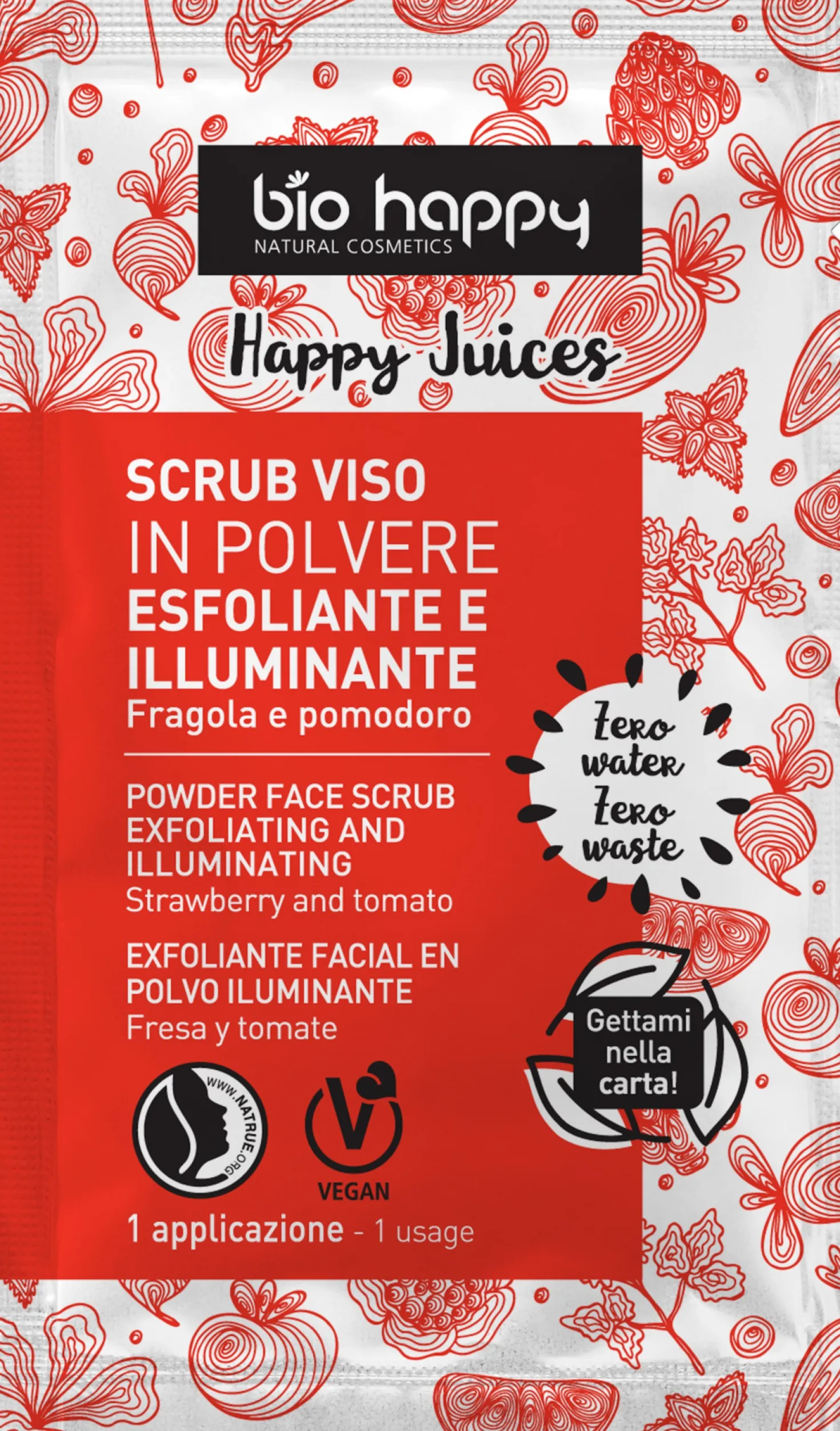 Happy Juices Scrub Viso in Polvere Esfoliante e Illuminante, 5 g