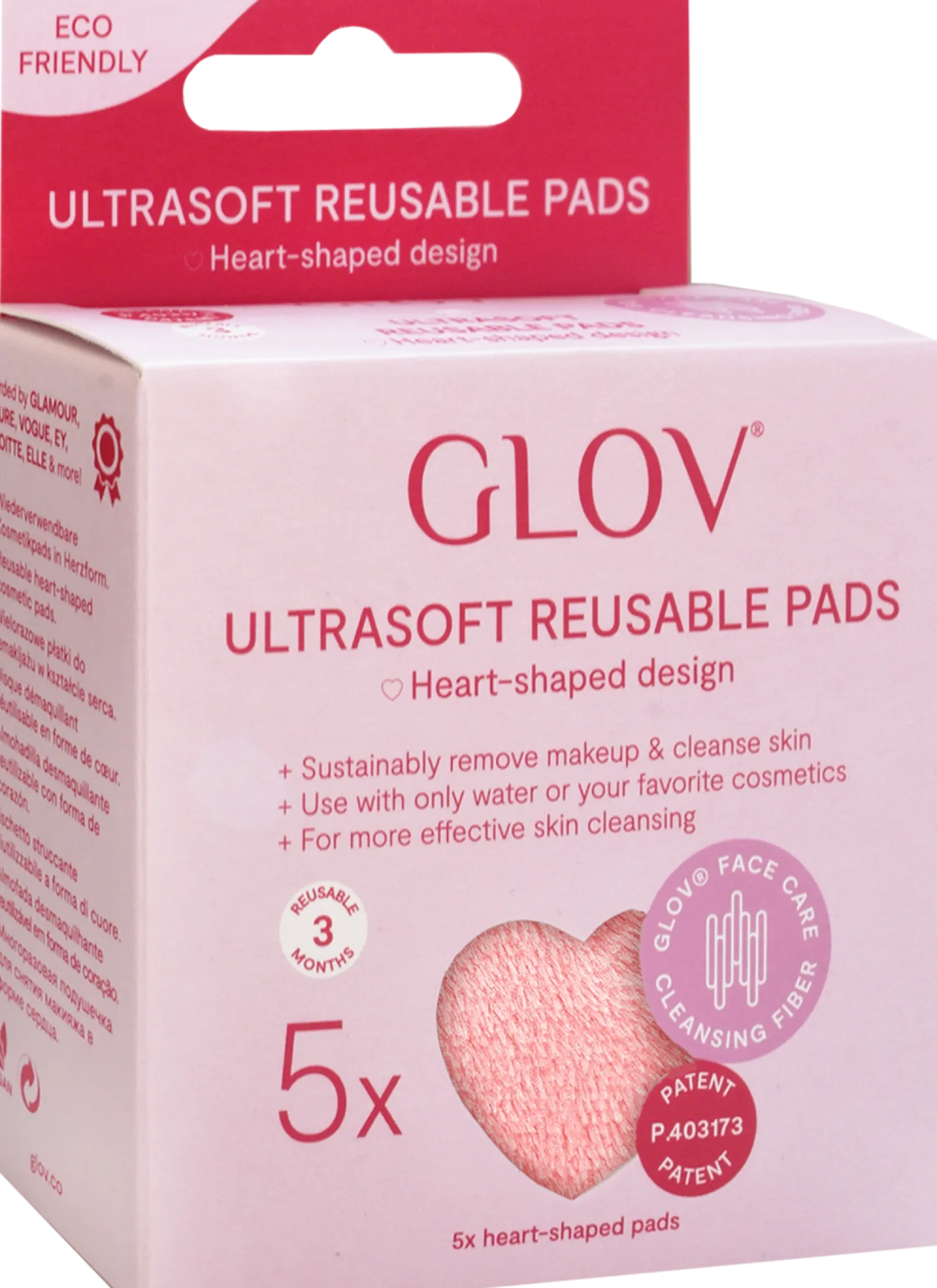 Heart Shaped Ultrasoft Reusable Pads, 5 pezzi