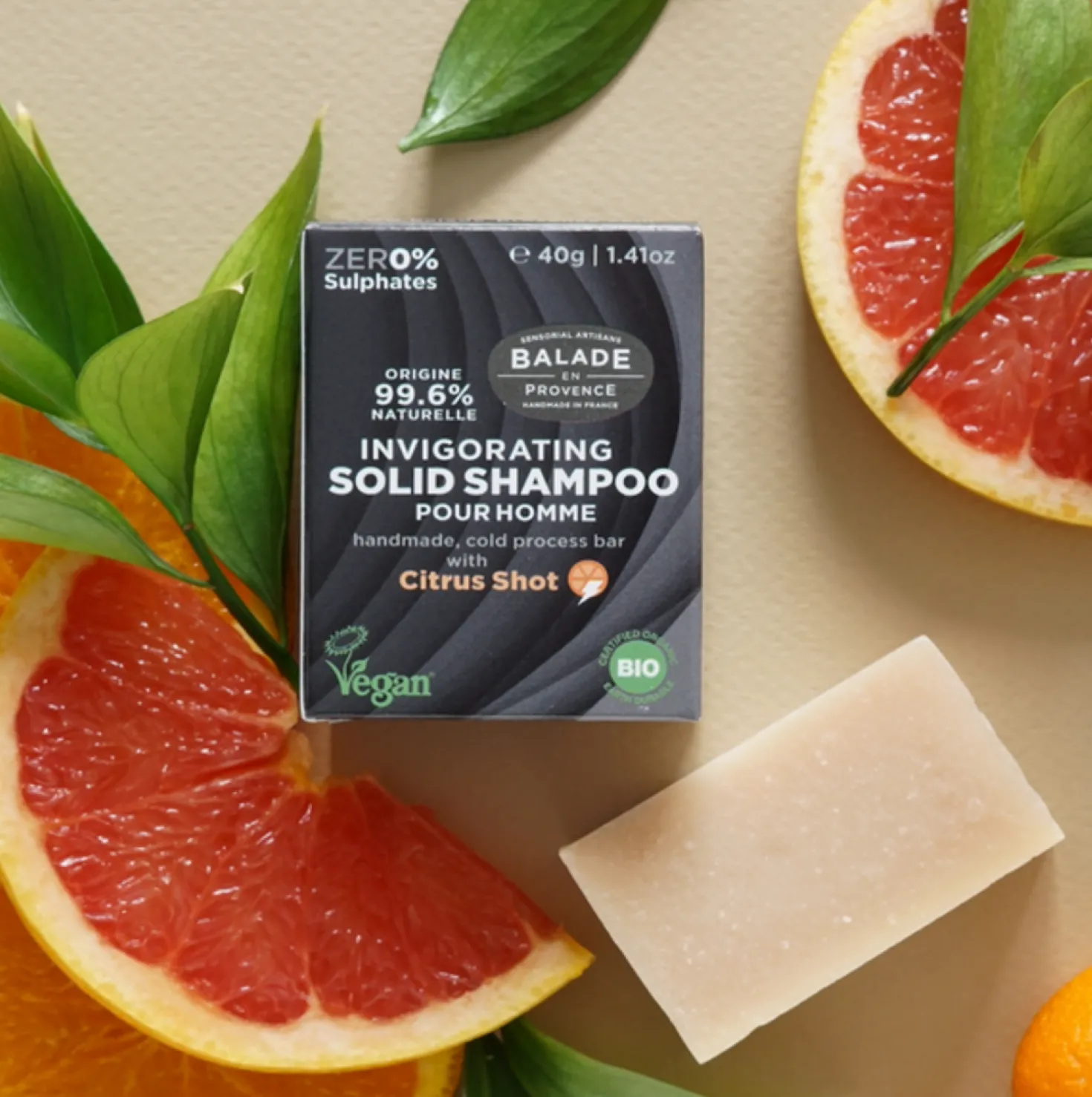 Homme Shampoo Solido Rinvigorente, 40 g