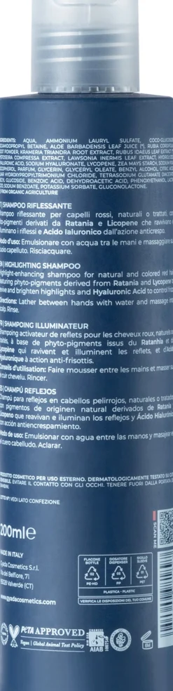 Hyalurvedic Shampoo Riflessante Red Hair, 200 ml