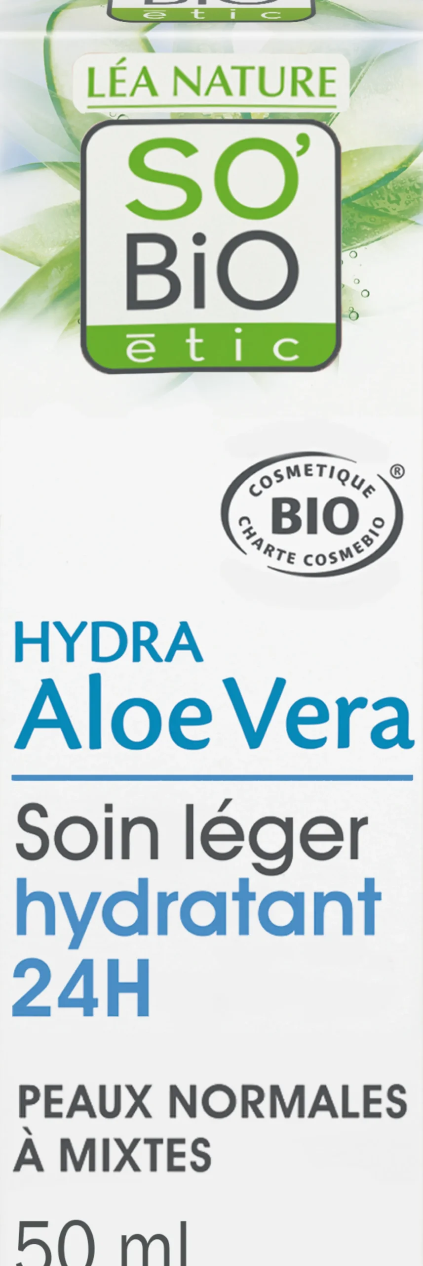 Hydra Aloe Vera - Crema Idratante Leggera 24 ore, 50 ml