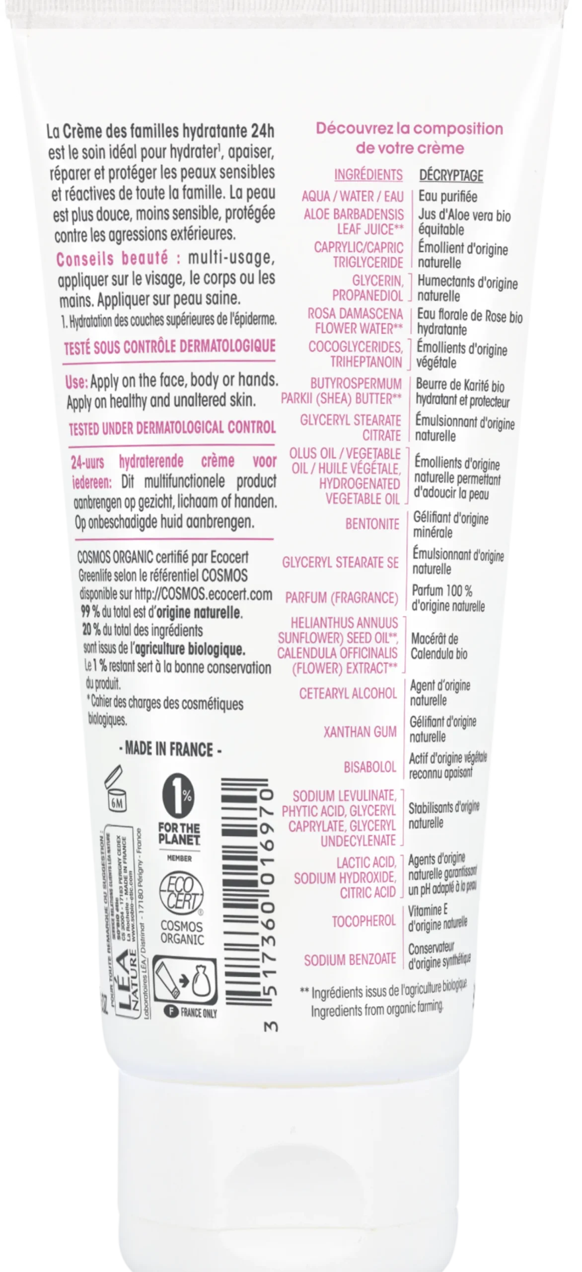Hydra Aloe Vera - Crema Ipoallergenica Idratante, 100 ml