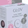 2-In-1 Dual Fiber Reusable Skincare Pads, Pink (5 pezzi)