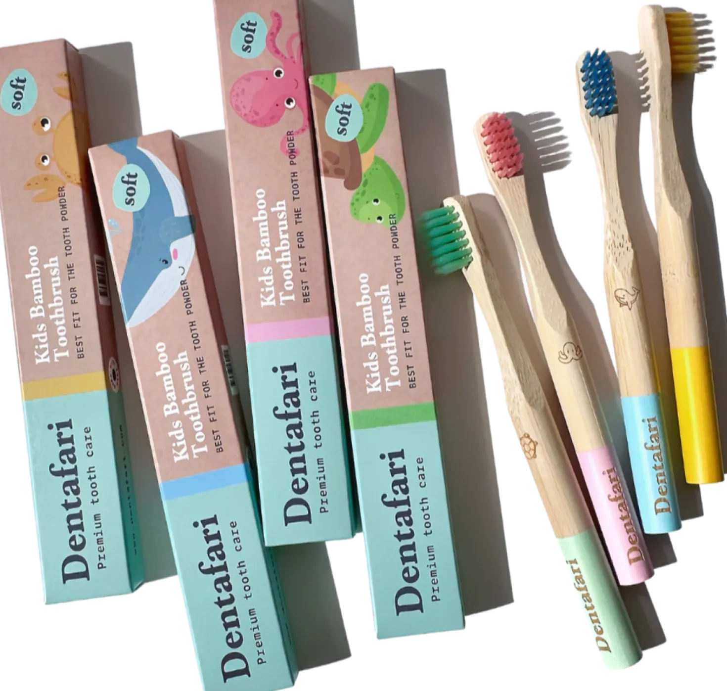 Kids Bamboo Toothbrush - Set di 4