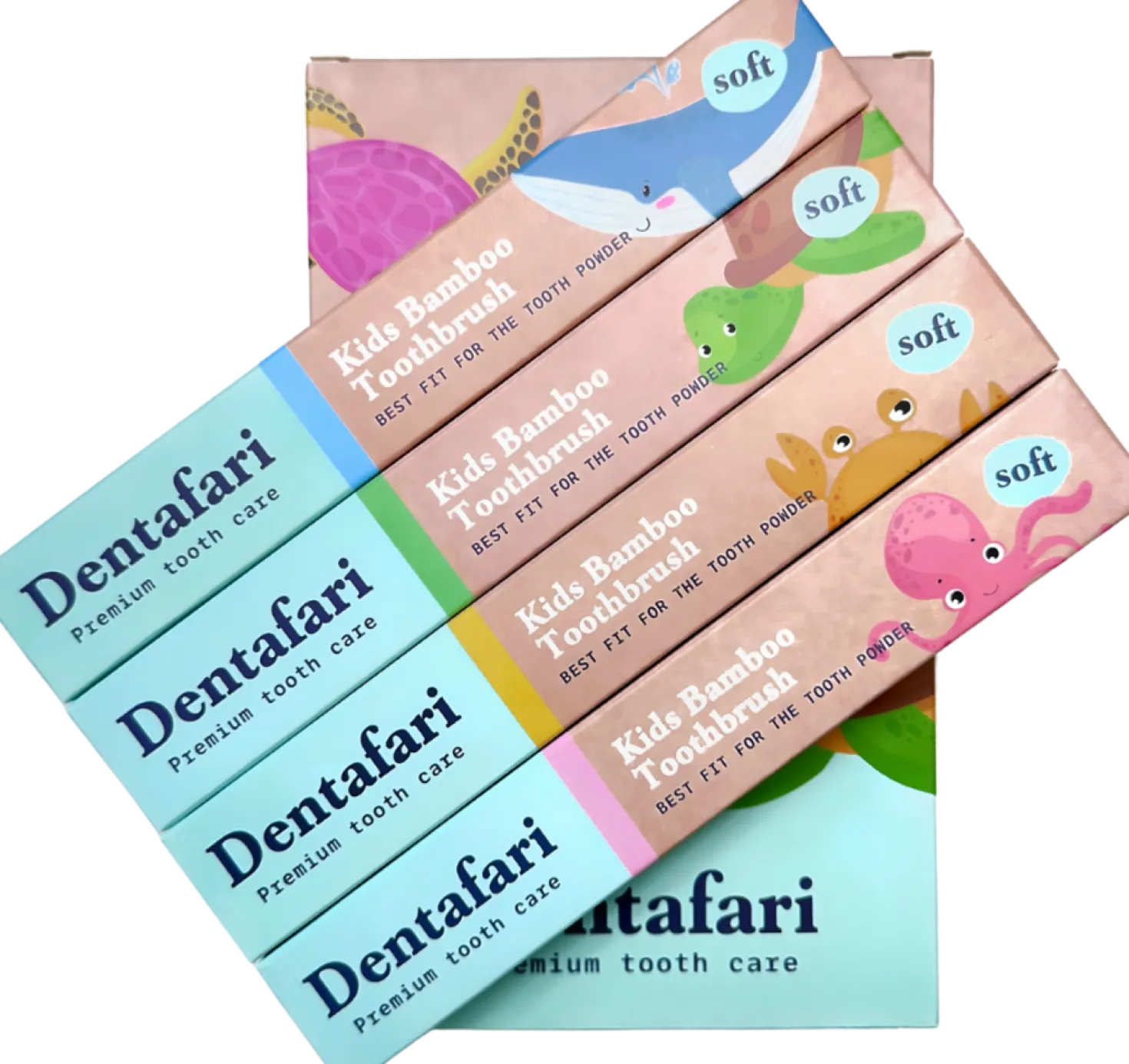 Kids Bamboo Toothbrush - Set di 4