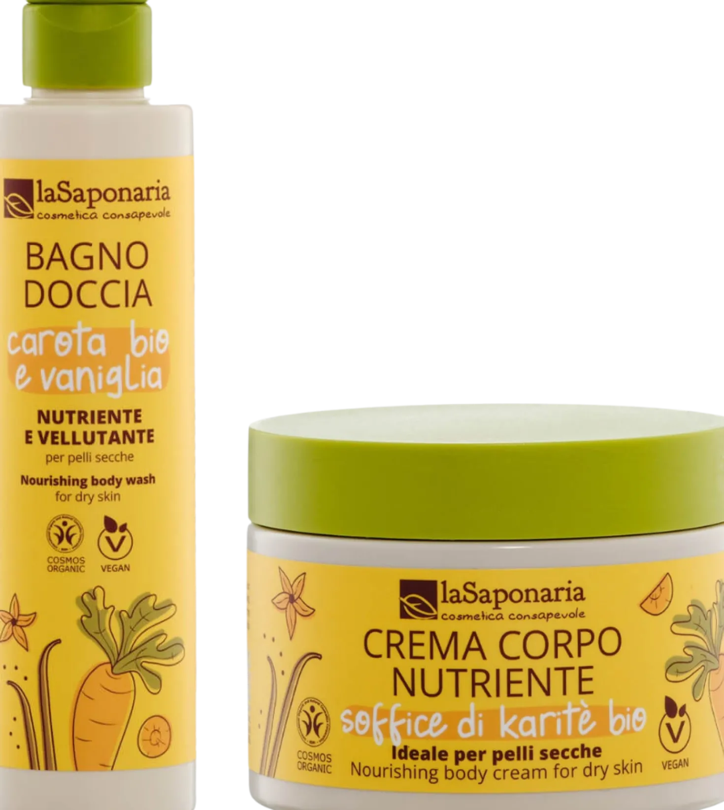 Kit Corpo alla Carota e Vaniglia per Pelli Secche, 400 ml