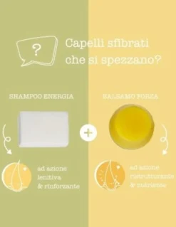 Kit Shampoo e Balsamo Solidi per Capelli Secchi o Trattati, 90 g