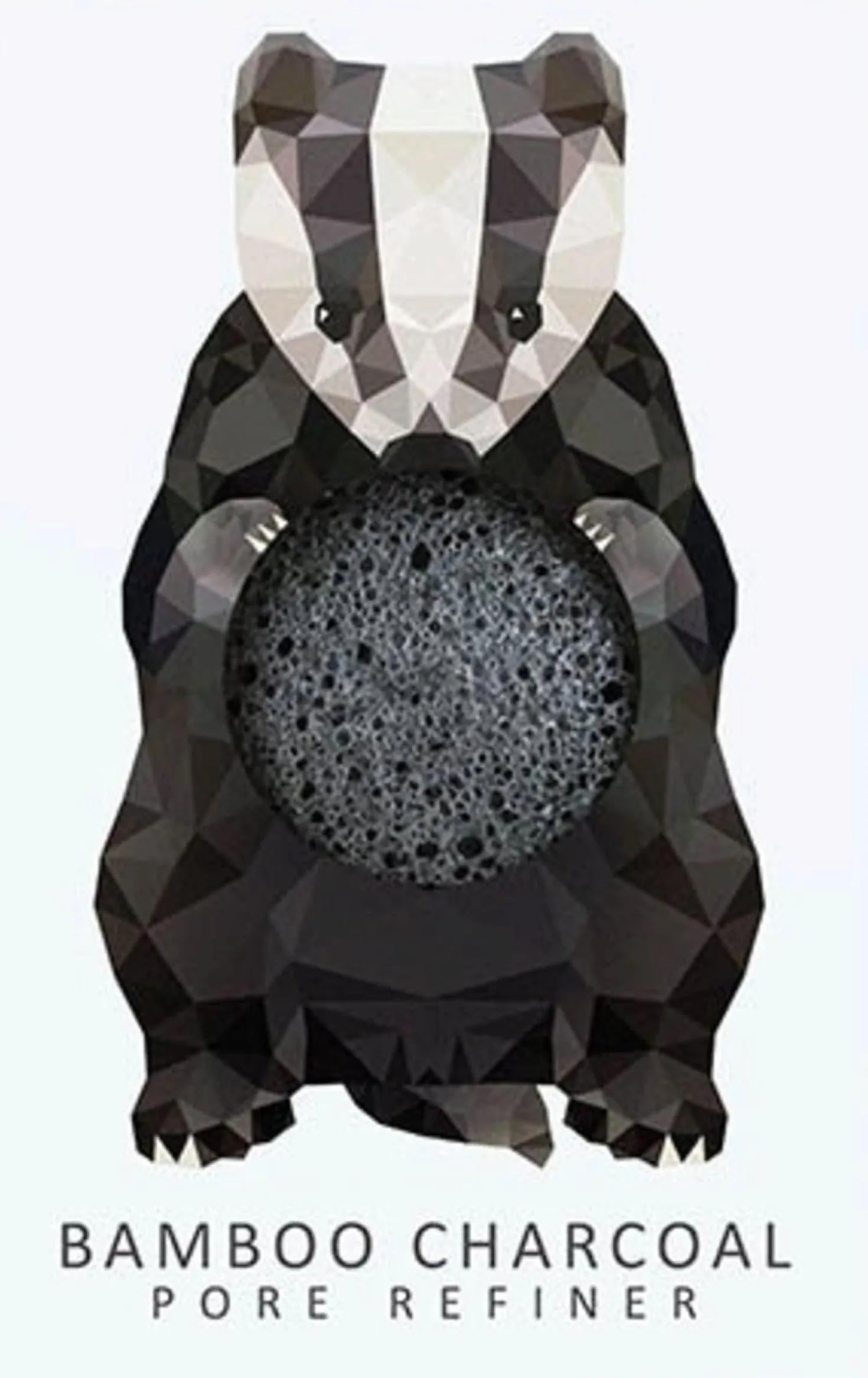 Konjac Mini Pore Refiner Woodland Badger with Bamboo Charcoal