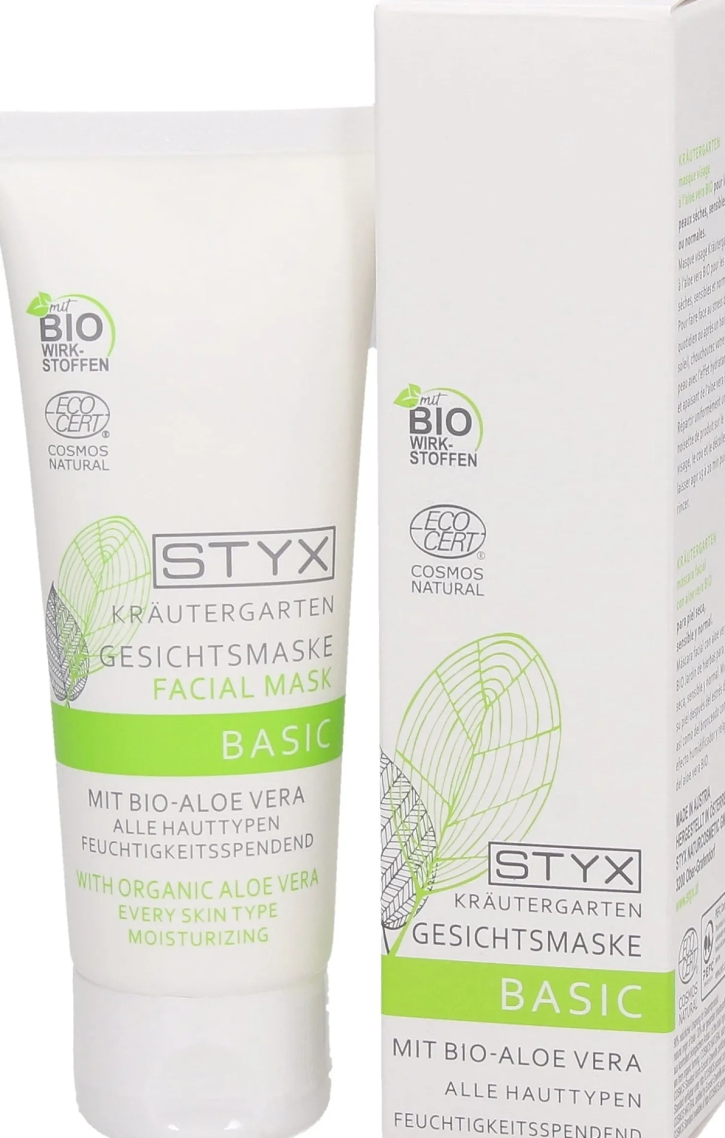 Kräutergarten Basic - Maschera Viso con Aloe Vera Bio, 70 ml