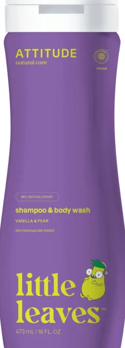 little leaves Shampoo & Body Wash Vanilla & Pear, 473 ml