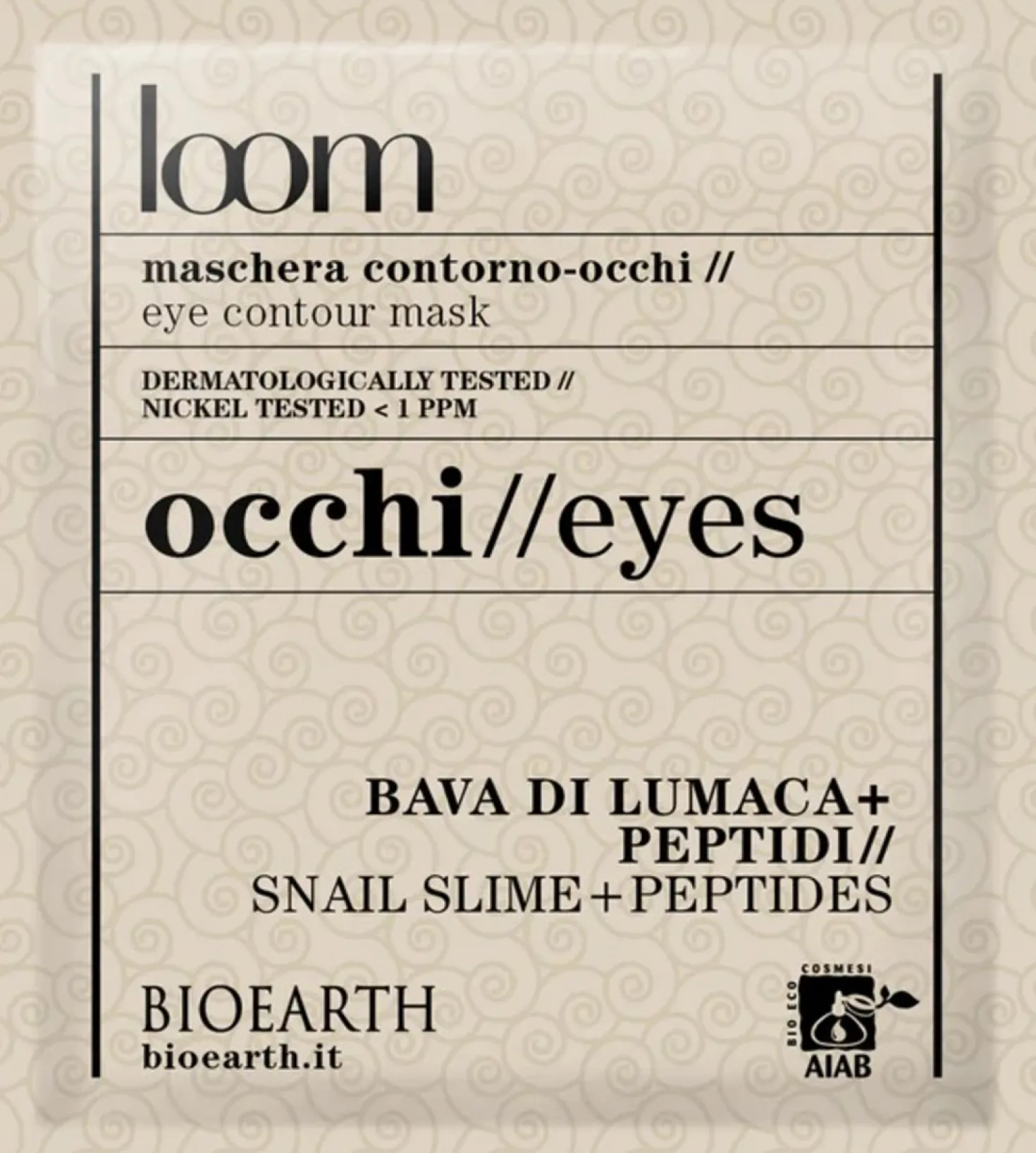Loom Maschera Viso in Tessuto per il Contorno Occhi, 3 ml