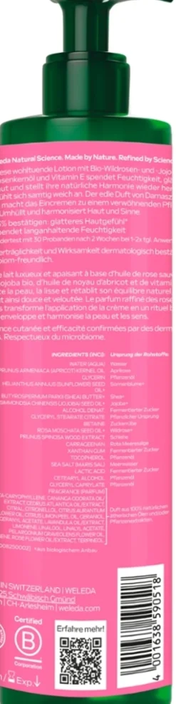 Lozione Corpo Levigante alla Rosa e Vitamina E, 250 ml