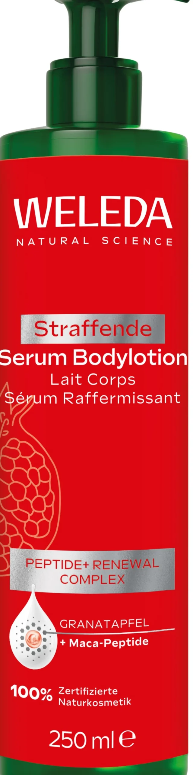 Lozione Corpo Rassodante con Melograno e Peptidi di Maca, 250 ml