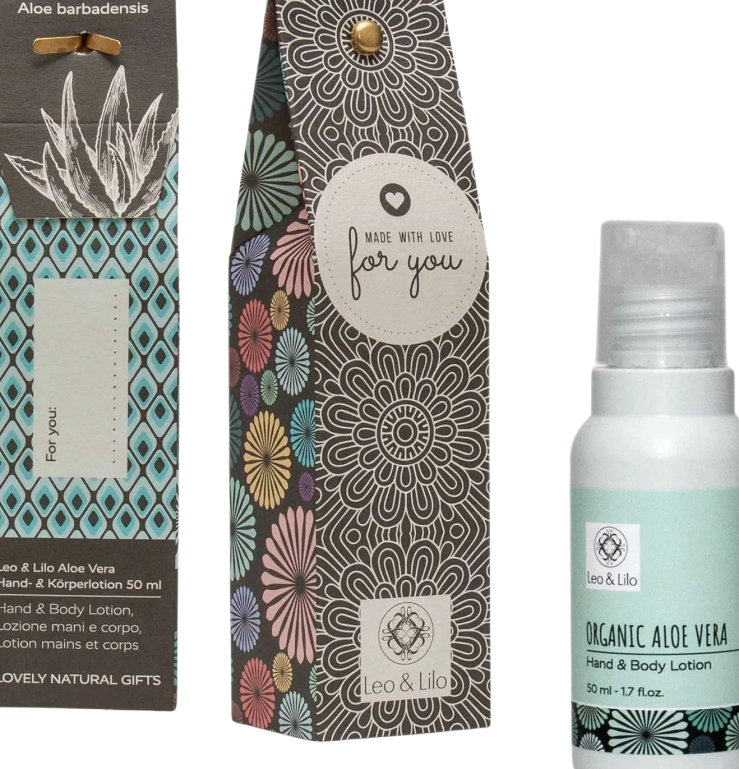 Lozione Mani e Corpo all'Aloe Vera in Confezione Regalo, For you (50 ml)