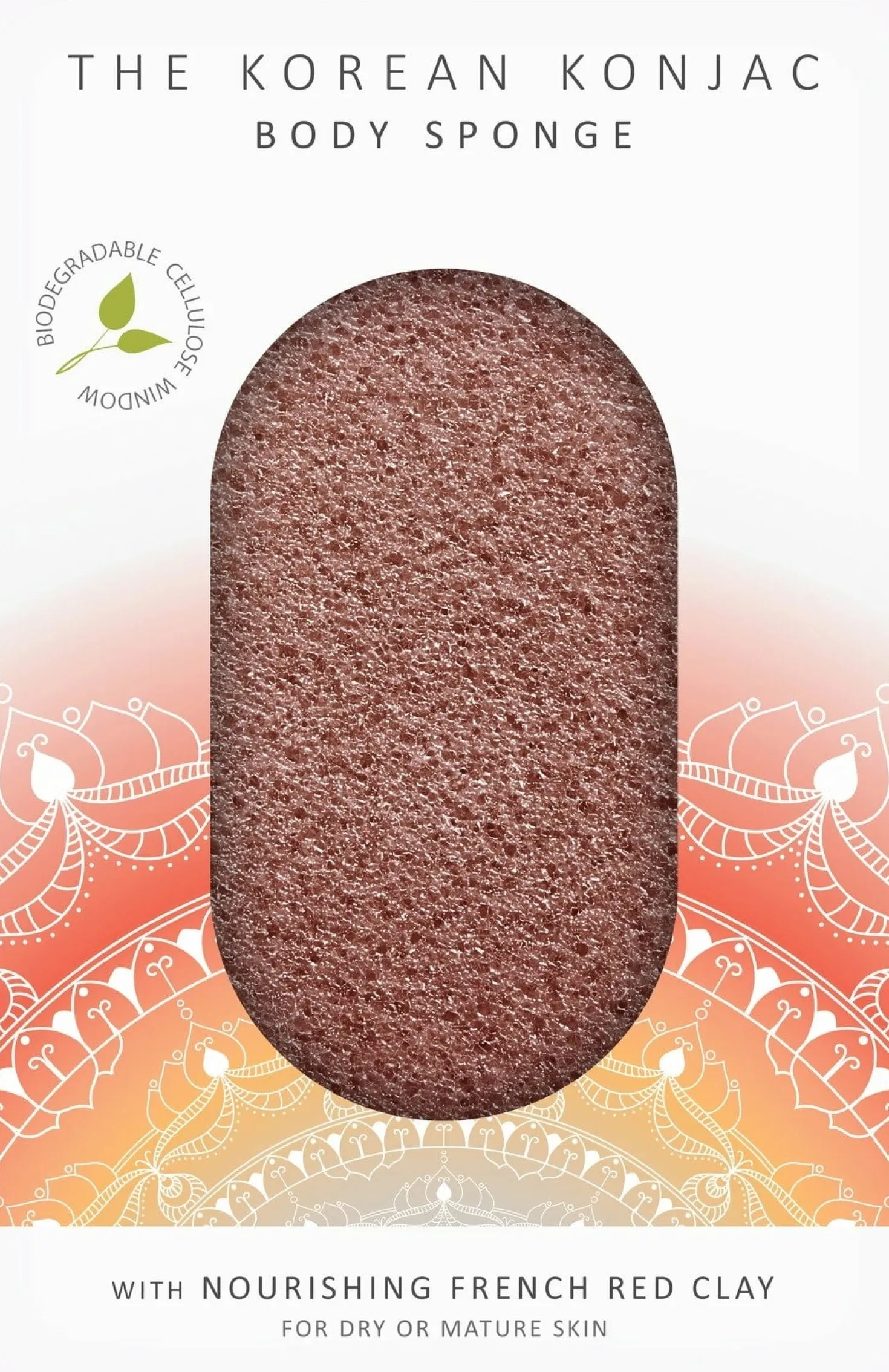 Mandala Konjac Body Sponge Red Clay