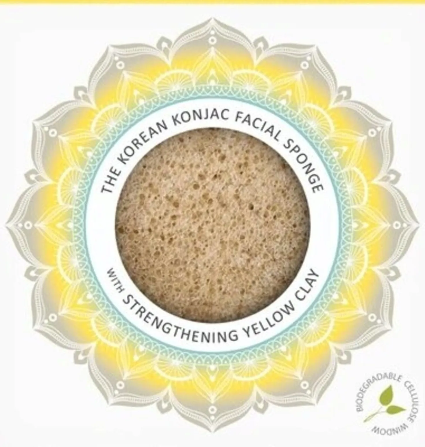 Mandala Konjac Facial Sponge Yellow Clay