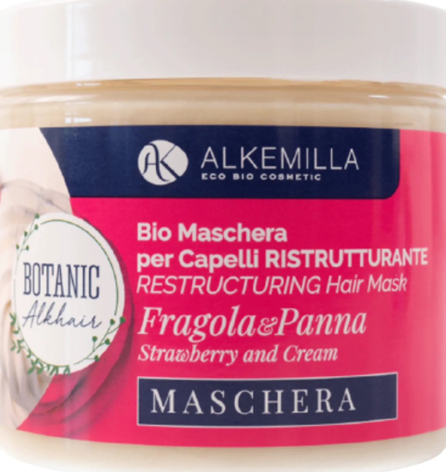 Maschera Capelli Ristrutturante Panna e Fragola, 200 ml