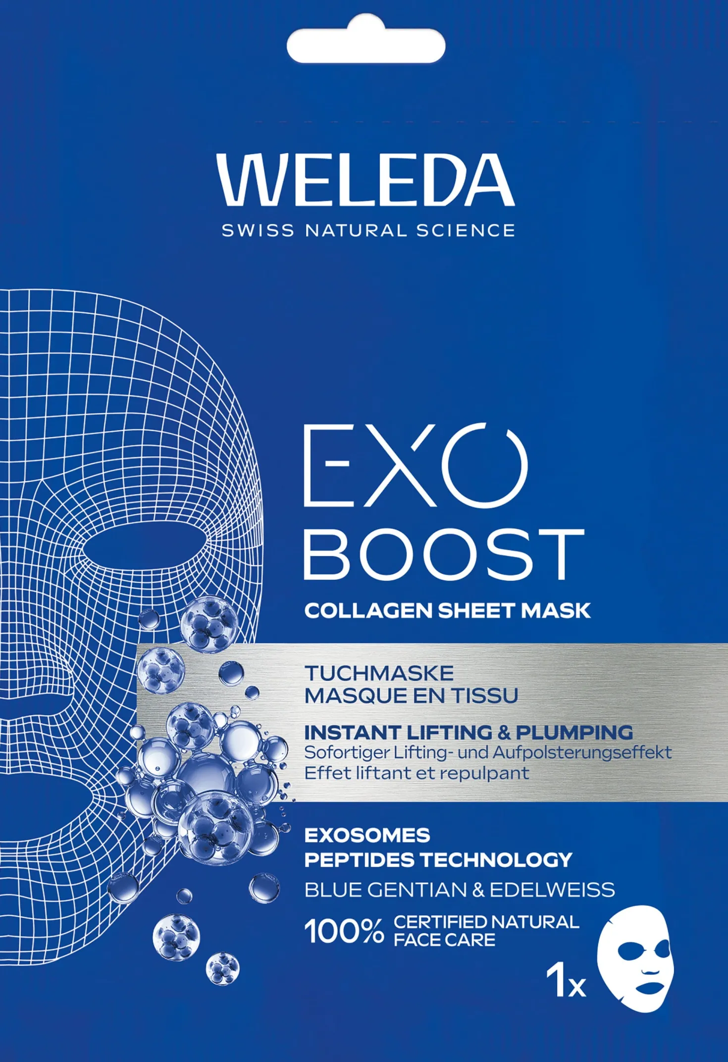 Maschera in Tessuto al Collagene EXO BOOST, 20 ml