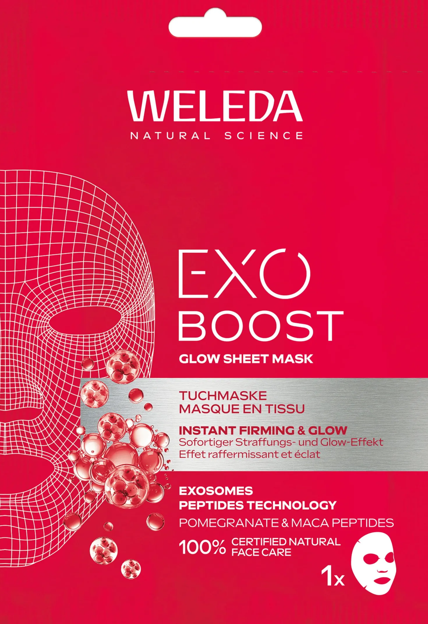 Maschera in Tessuto Rassodante EXO BOOST, Melograno, 20 ml