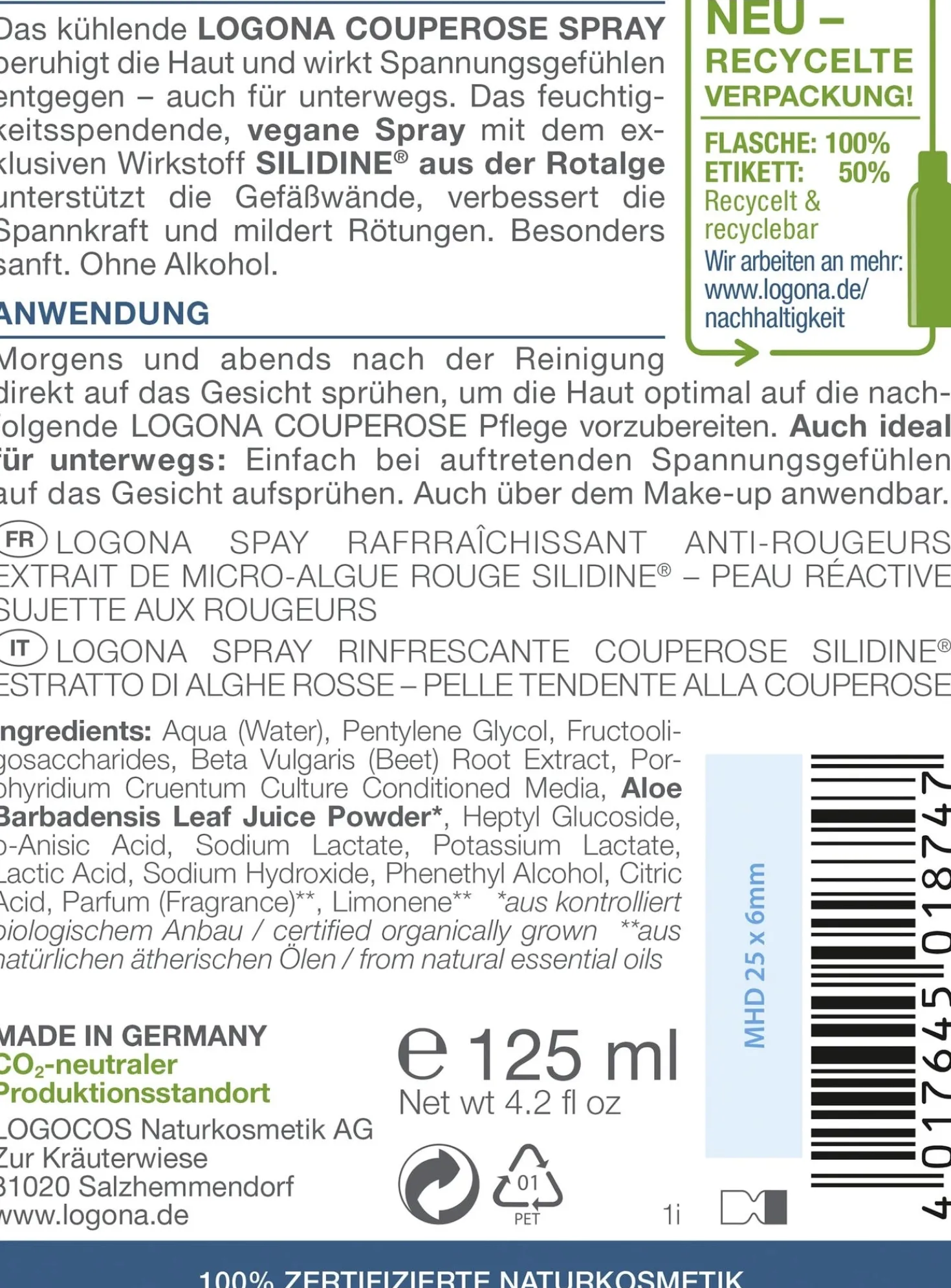 med Spray Rinfrescante per Couperose, 125 ml
