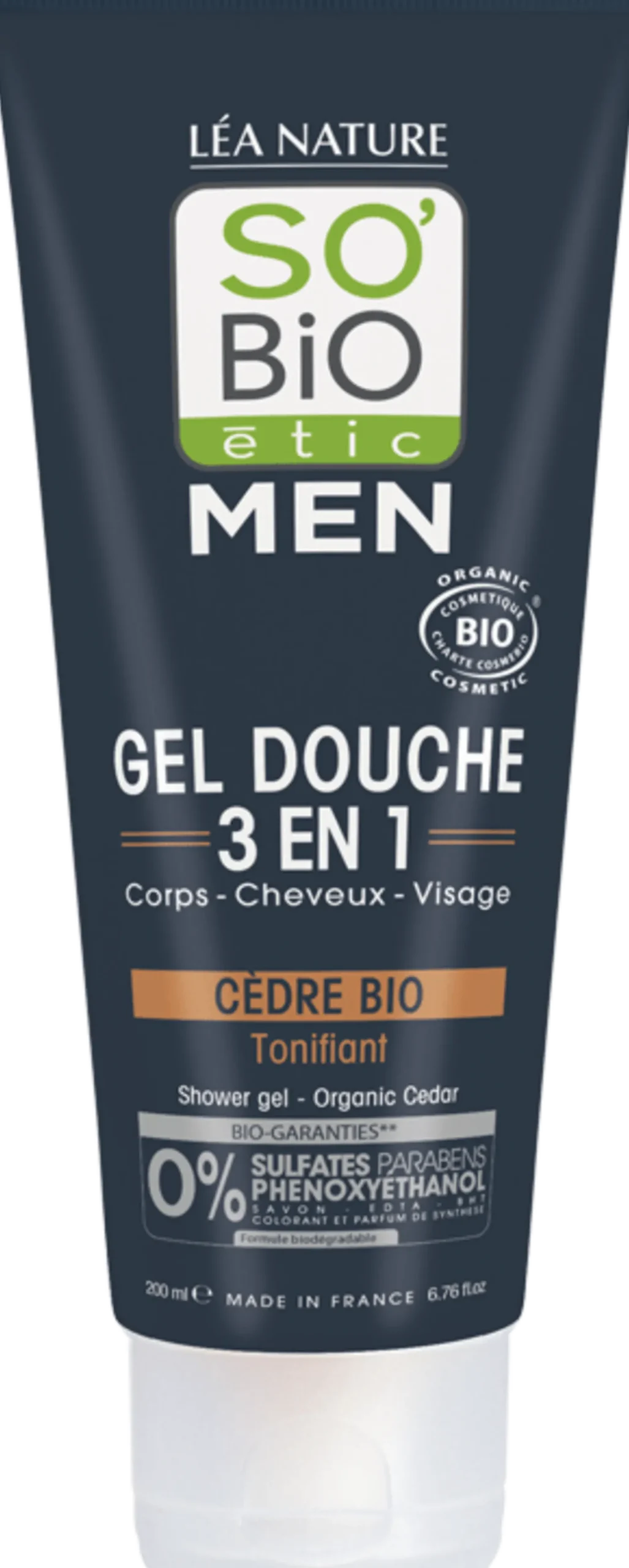 MEN 3in1 Gel Doccia per Viso, Corpo e Capelli, Cedro (200 ml)