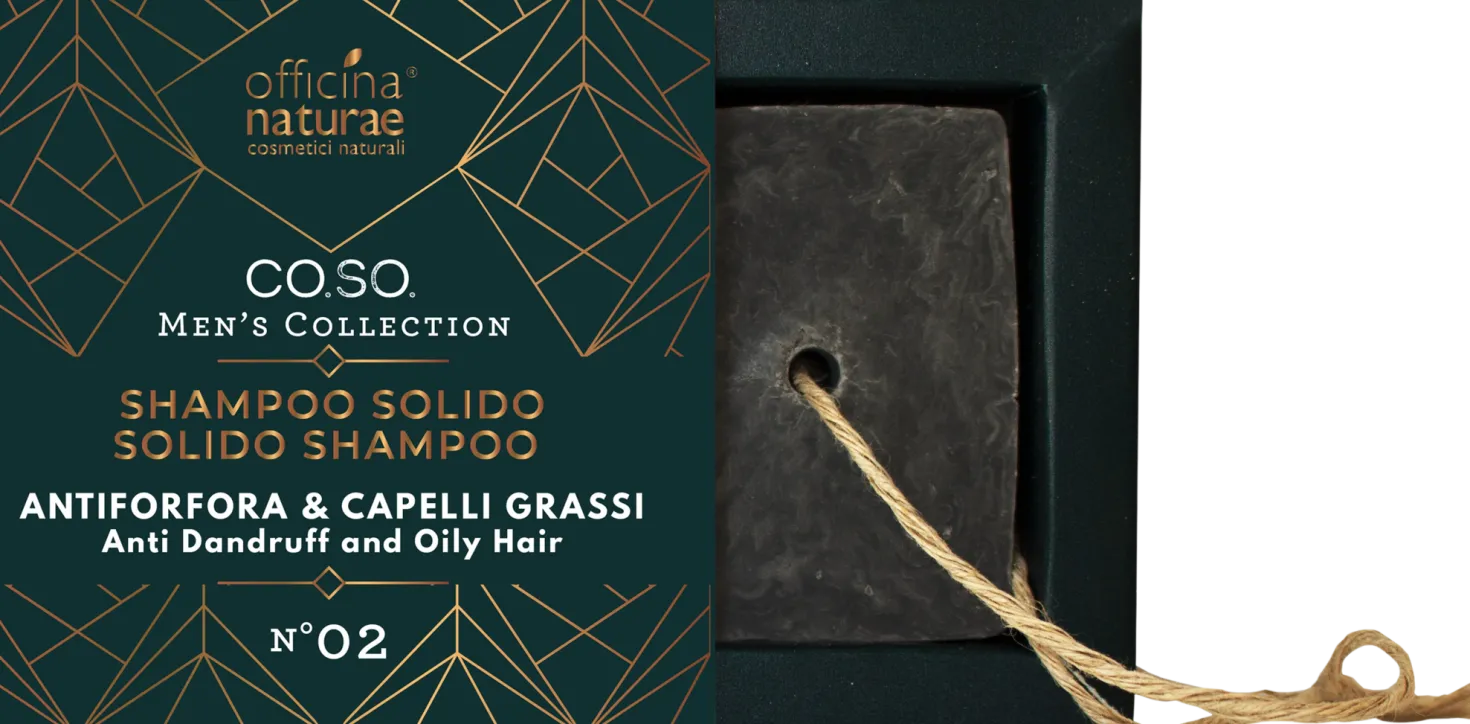 MEN Shampoo Solido Antiforfora e Capelli Grassi N°02, 50 g