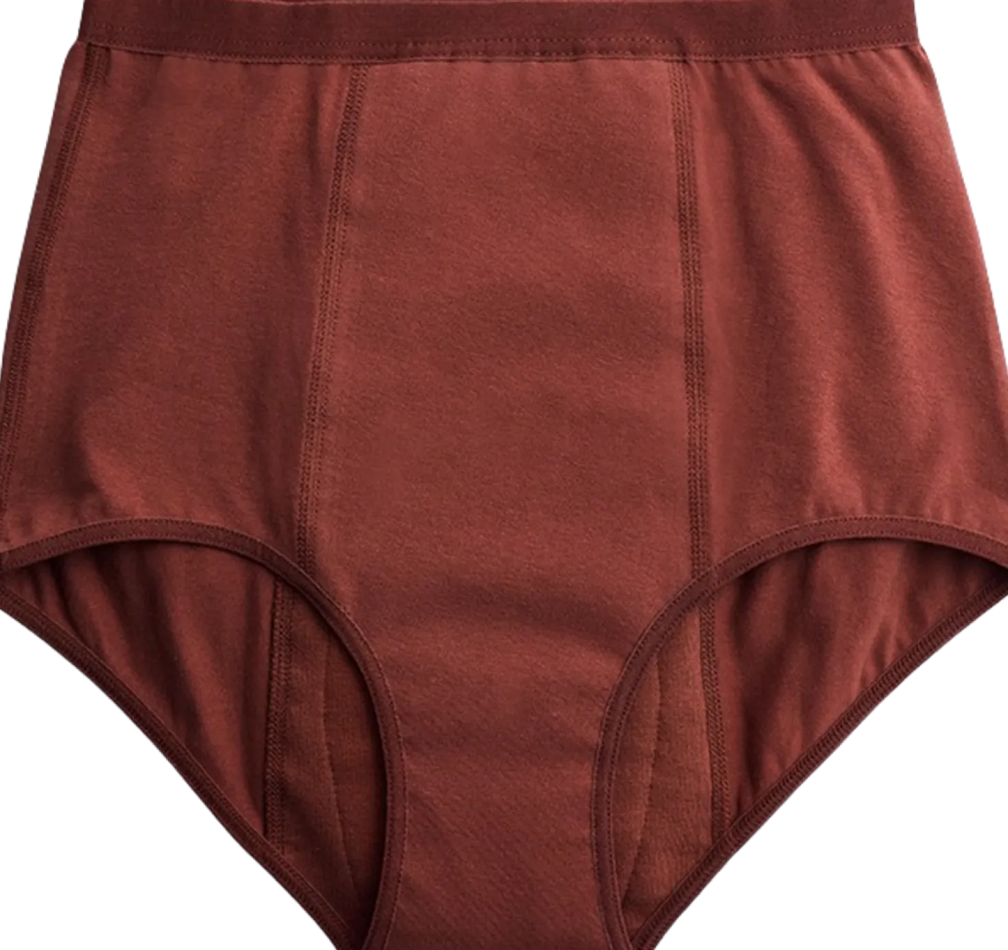 Mutandine Mestruali a Vita Alta Rosso Ruggine - Ciclo Medio, XS