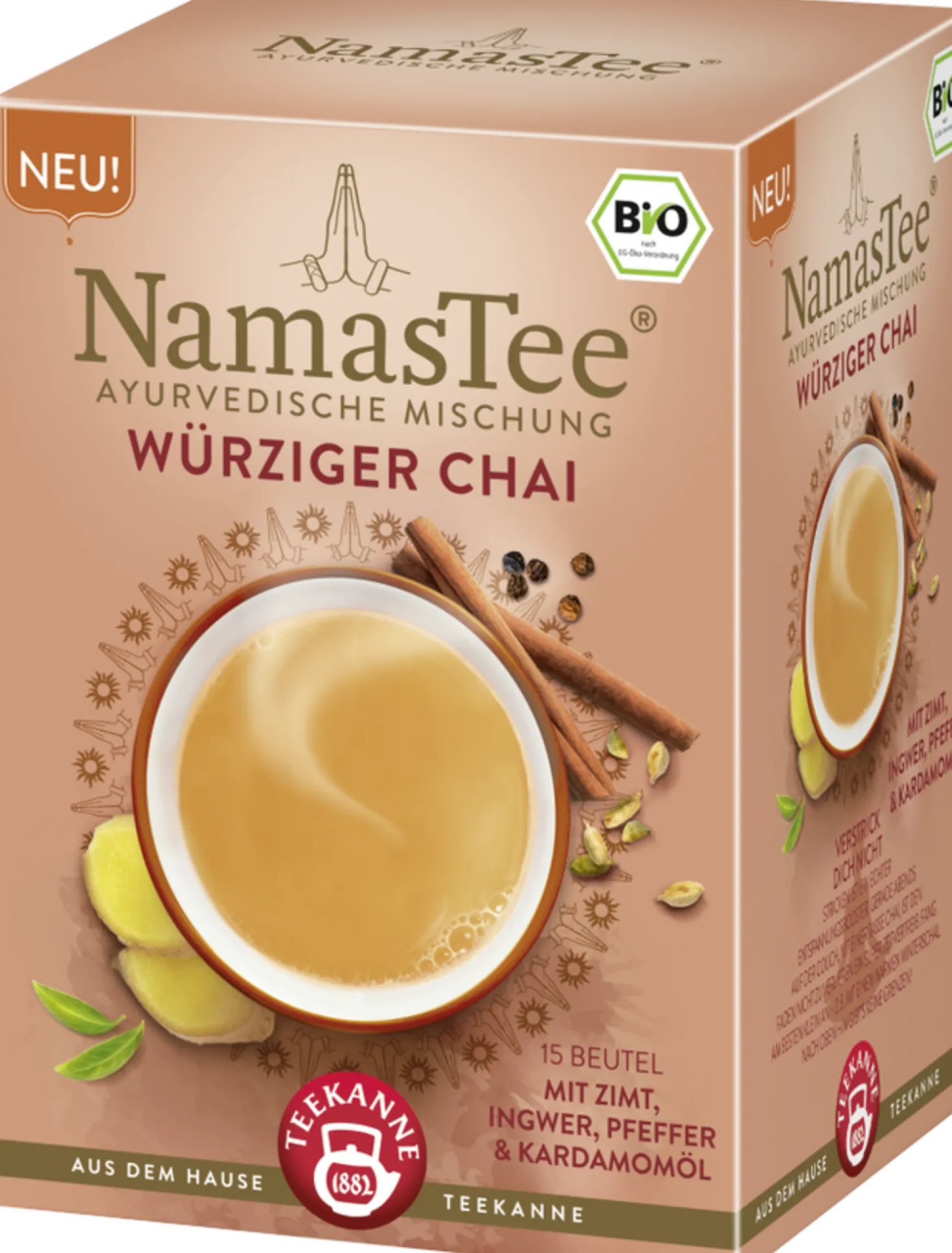 NamasTee - Tisana Speziata Bio Spicy Chai, 15 bustine a doppia camera (30 g)