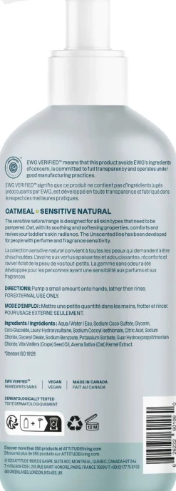 Oatmeal Sensitive Baby 2in1 Hair & Body Wash, 473 ml