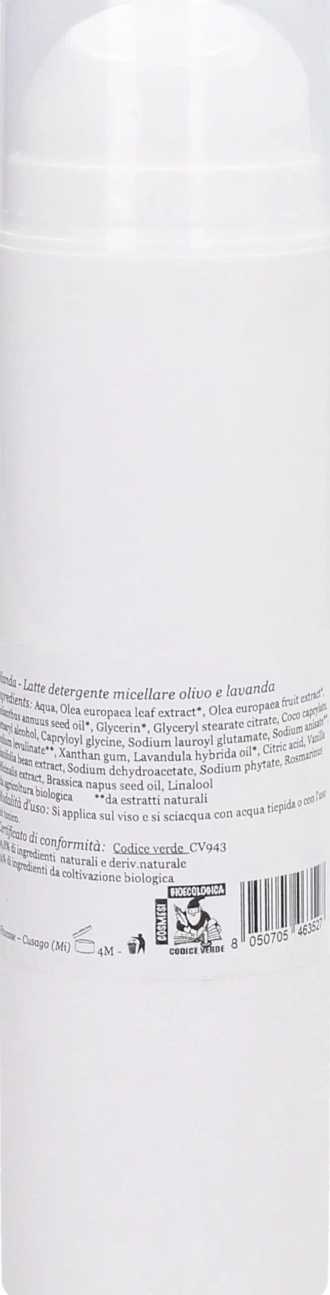 OLIANDA Latte detergente Olivo e Lavanda, 200 ml