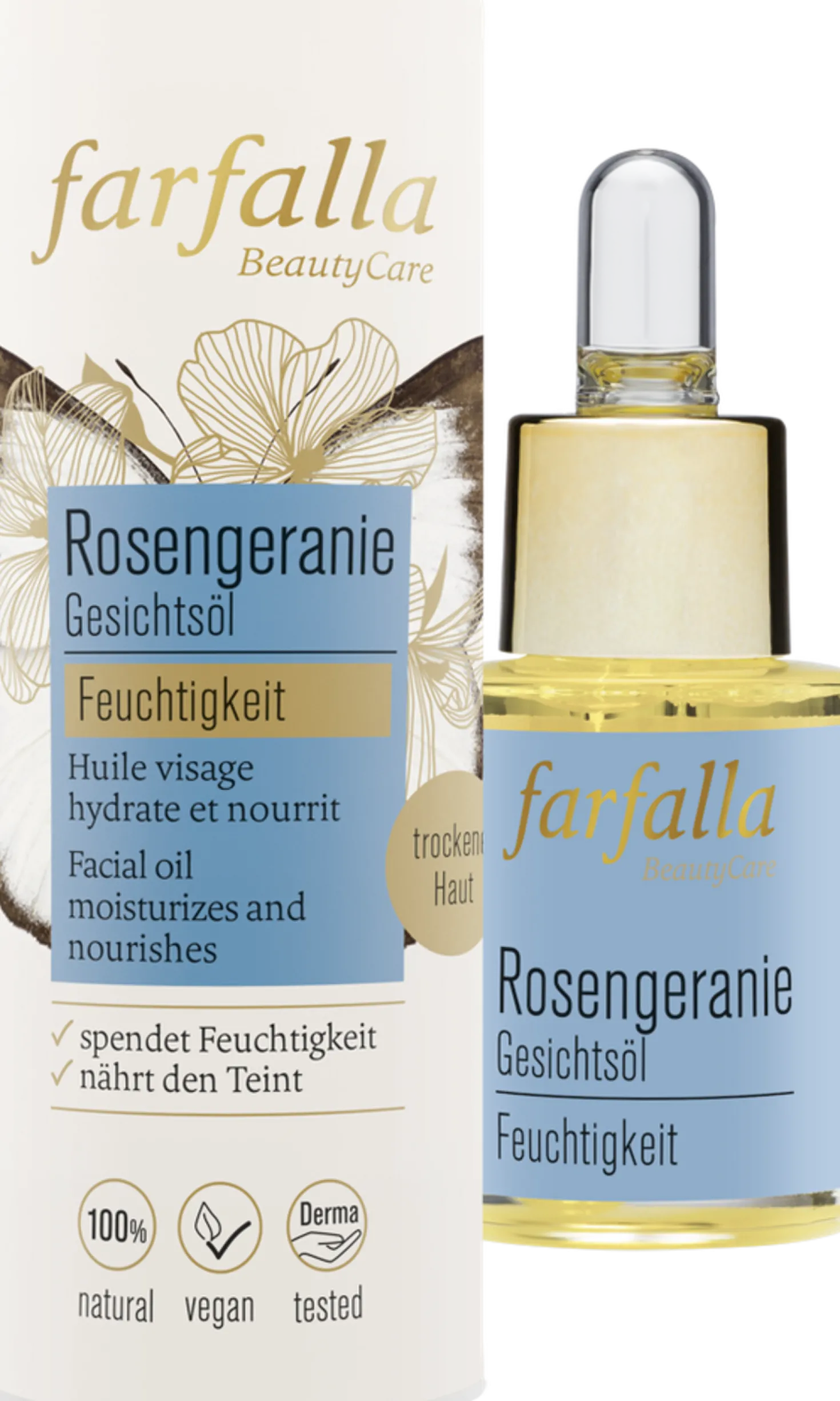 Olio Viso Idratante al Geranio Rosa, 15 ml