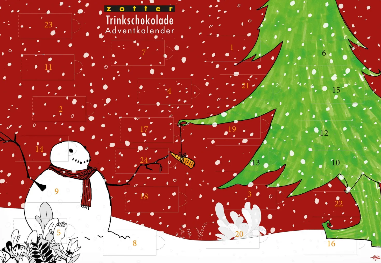 Organic Drinking Chocolate Advent Calendar, 528 g