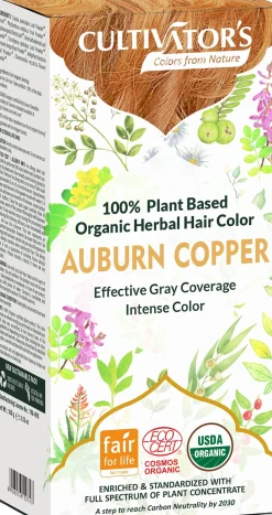 Organic Herbal Hair Color Auburn Copper, 100 g