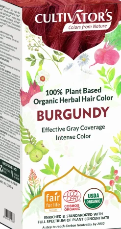 Organic Herbal Hair Color Burgundy, 100 g