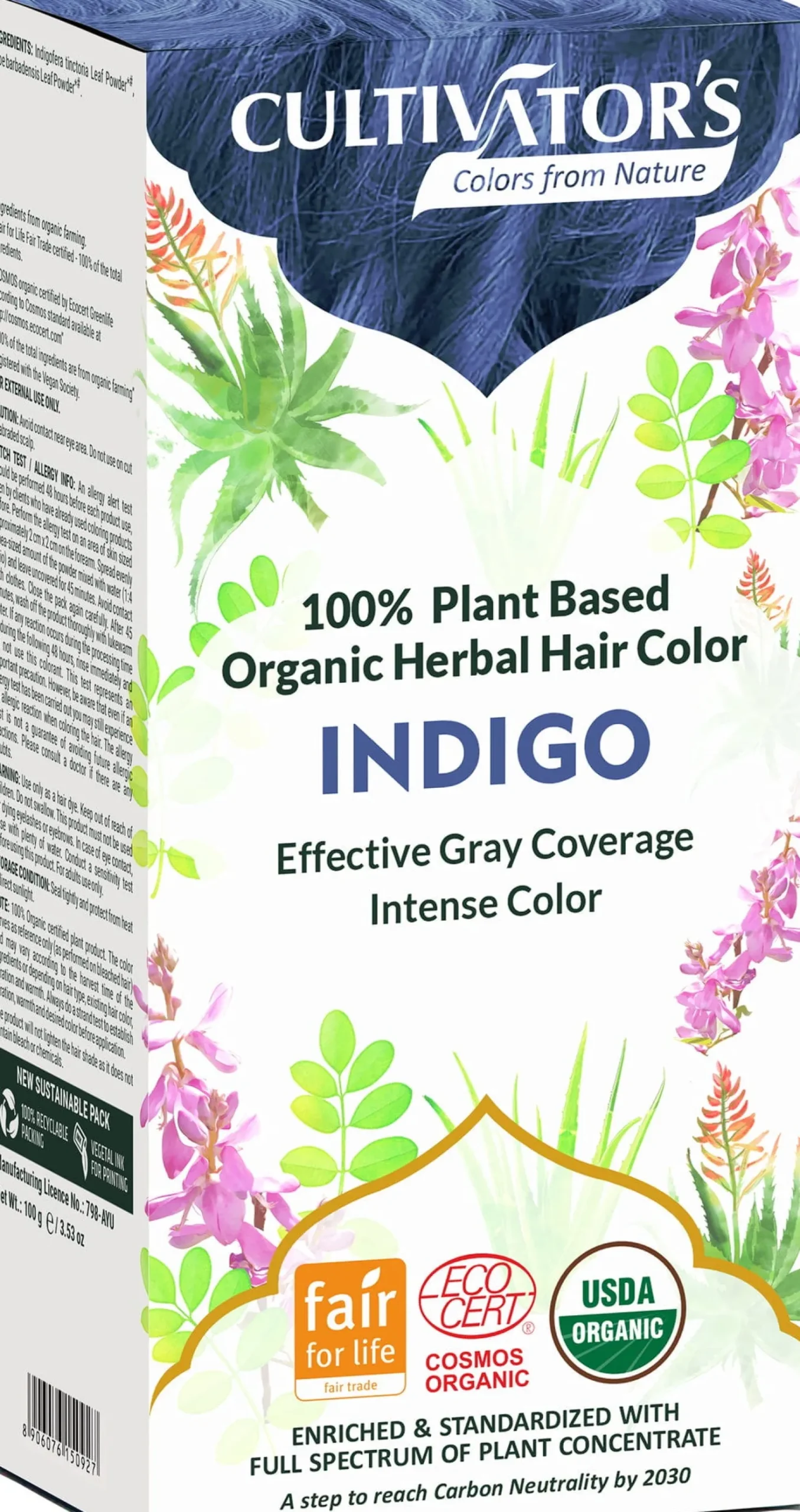 Organic Herbal Hair Color Indigo, 100 g