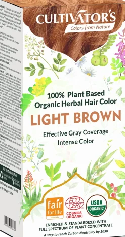 Organic Herbal Hair Color Light Brown, 100 g